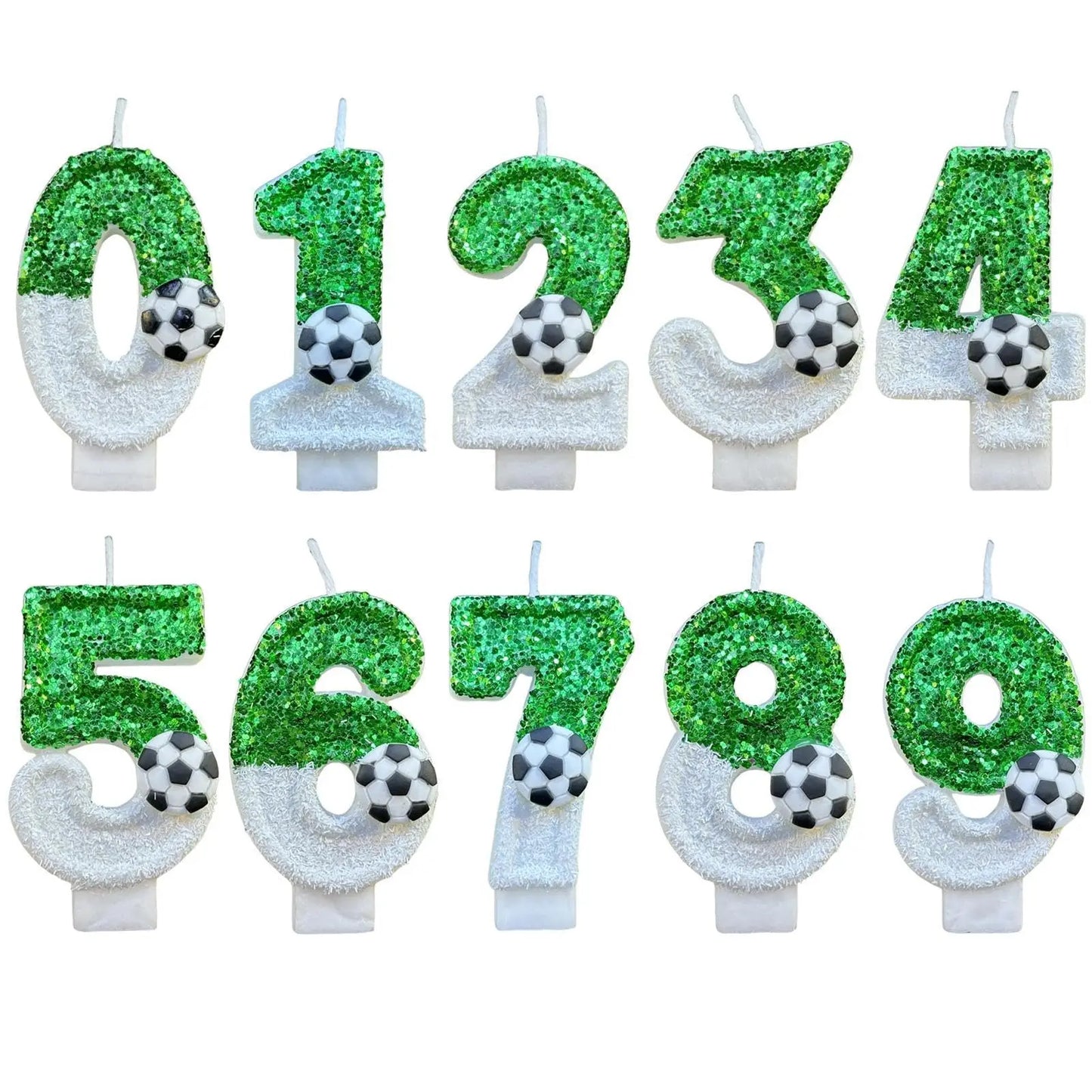 Bougies Numéro Football — Décoration Gâteau Anniversaire Originale