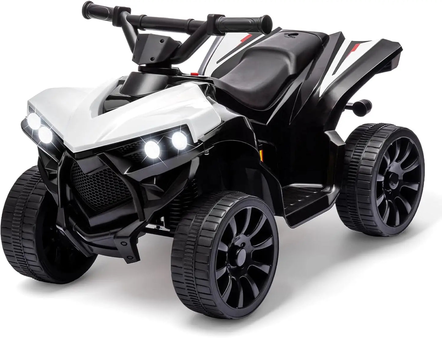 6V Ride-On Toy, Kids 4-Wheeler ATV with Max 1.8 MPH, Wear-Resistant Wheels, Music, and Foot Pedal, Electric Quad Car for Kids
