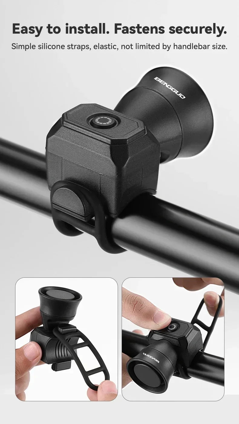 Nouveau klaxon de vélo VTT, chargement USB, sonnette électronique étanche, équipement d'équitation, accessoires de Scooter pour enfants