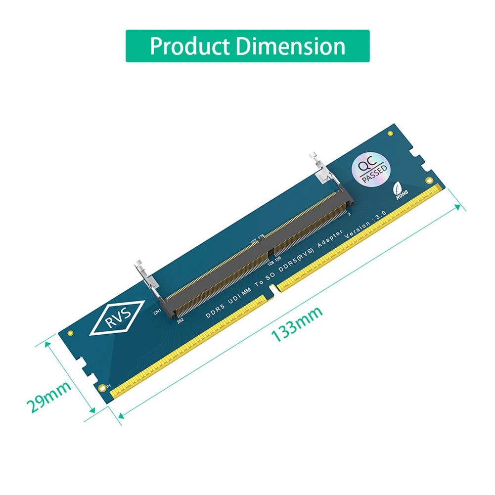 Ordinateur portable SO DDR5 RAM vers ordinateur de bureau DDR5 U-DIMM adaptateur convertisseur de carte mémoire ordinateur portable vers bureau SO-DIMM vers PC carte DIMM