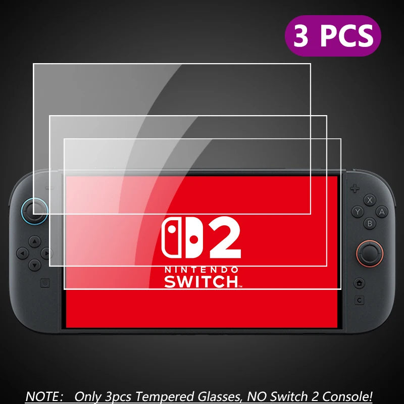 Protector de pantalla de cristal templado HD NS2 para Switch 2, protector de pantalla transparente antiarañazos para New Switch 2 2025