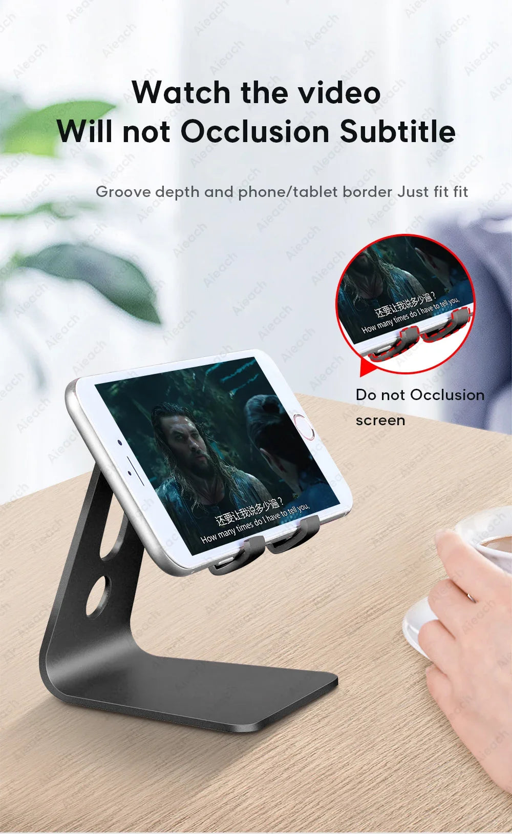 Support de tablette réglable en métal pour bureau — universel, 7 à 11 pouces, Android, iOS