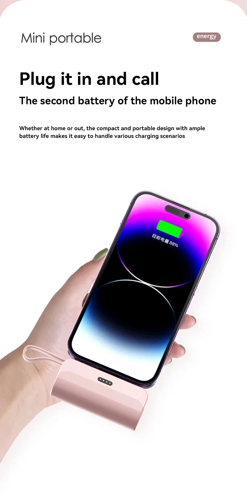 Batería externa de 300000 mAh, cápsula de batería portátil de gran capacidad, carga superrápida, batería externa portátil para todos los teléfonos 2026