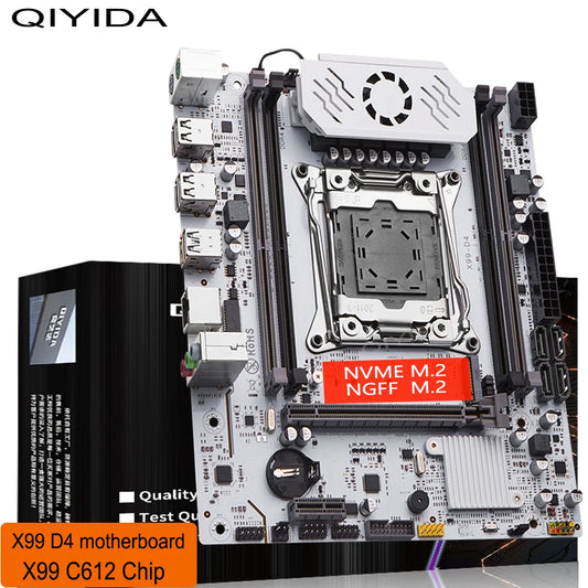 QIYIDA X99 carte mère D4 TPM2.0 LGA 2011 3 avec emplacement M.2 prise en charge X99 C612chip DDR4 mémoire SATA3.0 USB3.0 PCI16X