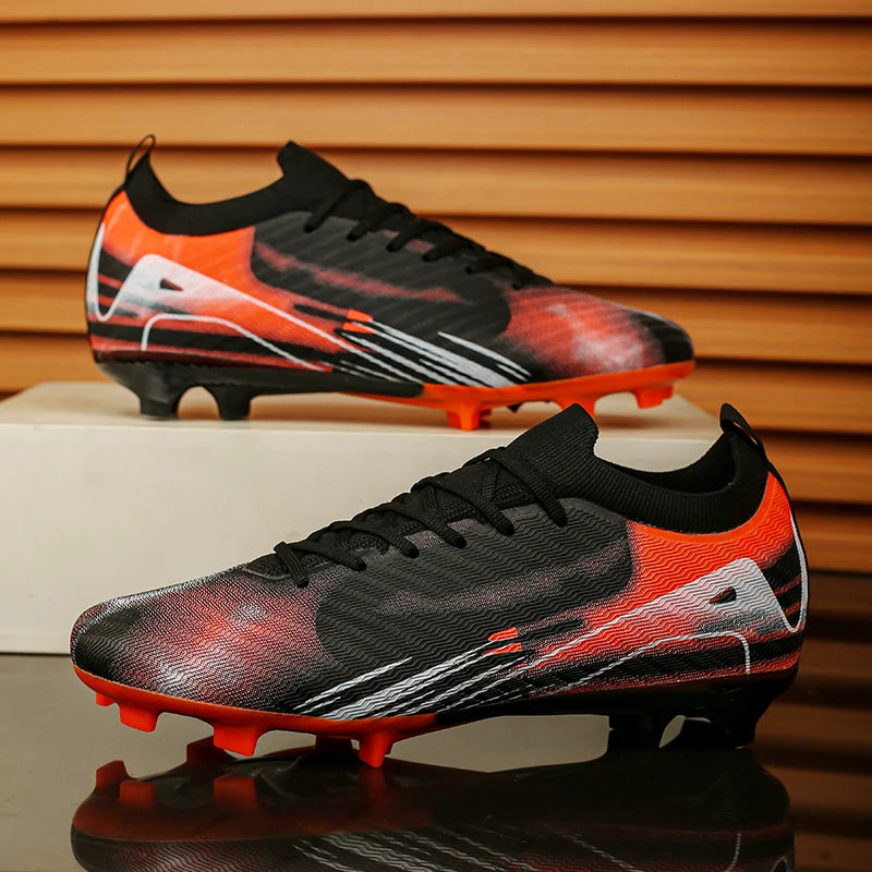 Chaussures de Football FG Unisexe Microfibre Montantes — Crampons Longs Respirant, Entraînement EU 31–49