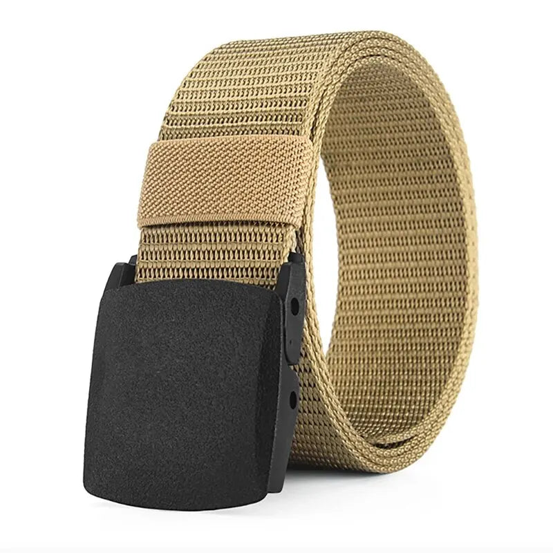 Casual Canvas Belt for Men and Women, Non-Metallic Nylon Training Belt with Trousers, Sports, Outdoor, Jeans