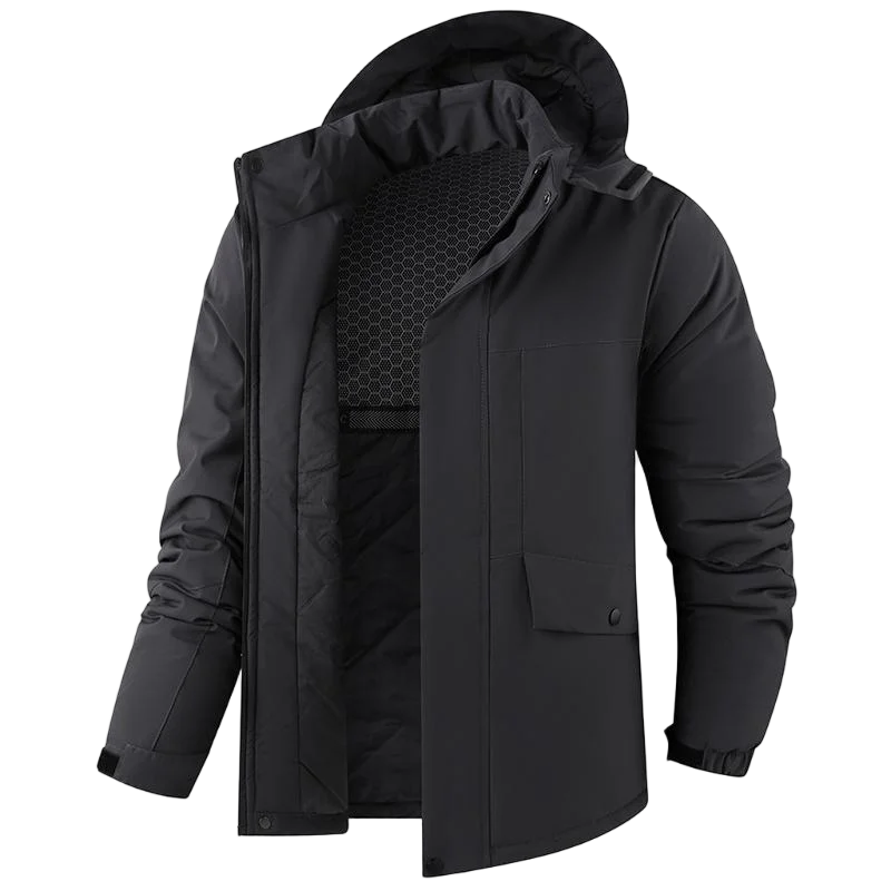 Veste d'hiver épaisse et imperméable pour homme, coupe-vent, chapeau détachable, multi-poches, coupe-vent de travail, Safari
