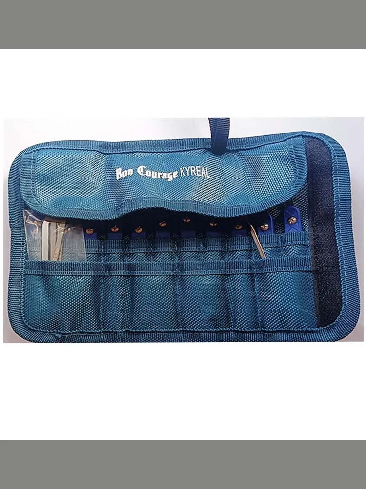 Nueva Herramienta Profesional "Buena Suerte Kyreal", Mango Azul-Violeta, 11 Ganchos de Acero Inoxidable de 0,4 mm de Grosor, Herramientas de Cerrajero