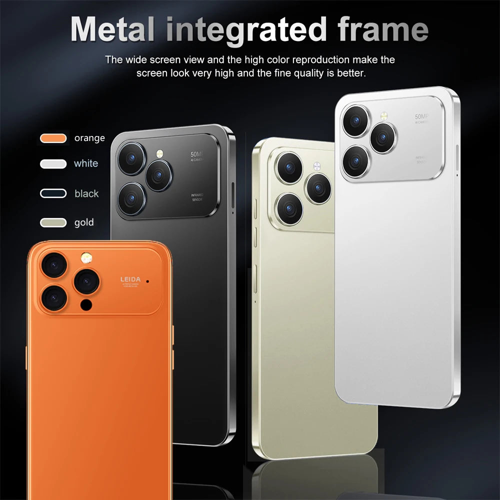 HOT i17 Pro Max téléphones portables 2026 nouveau Original 7.0HD 5G double carte double veille Smartphone 8000mAh Android 15 téléphones mobiles