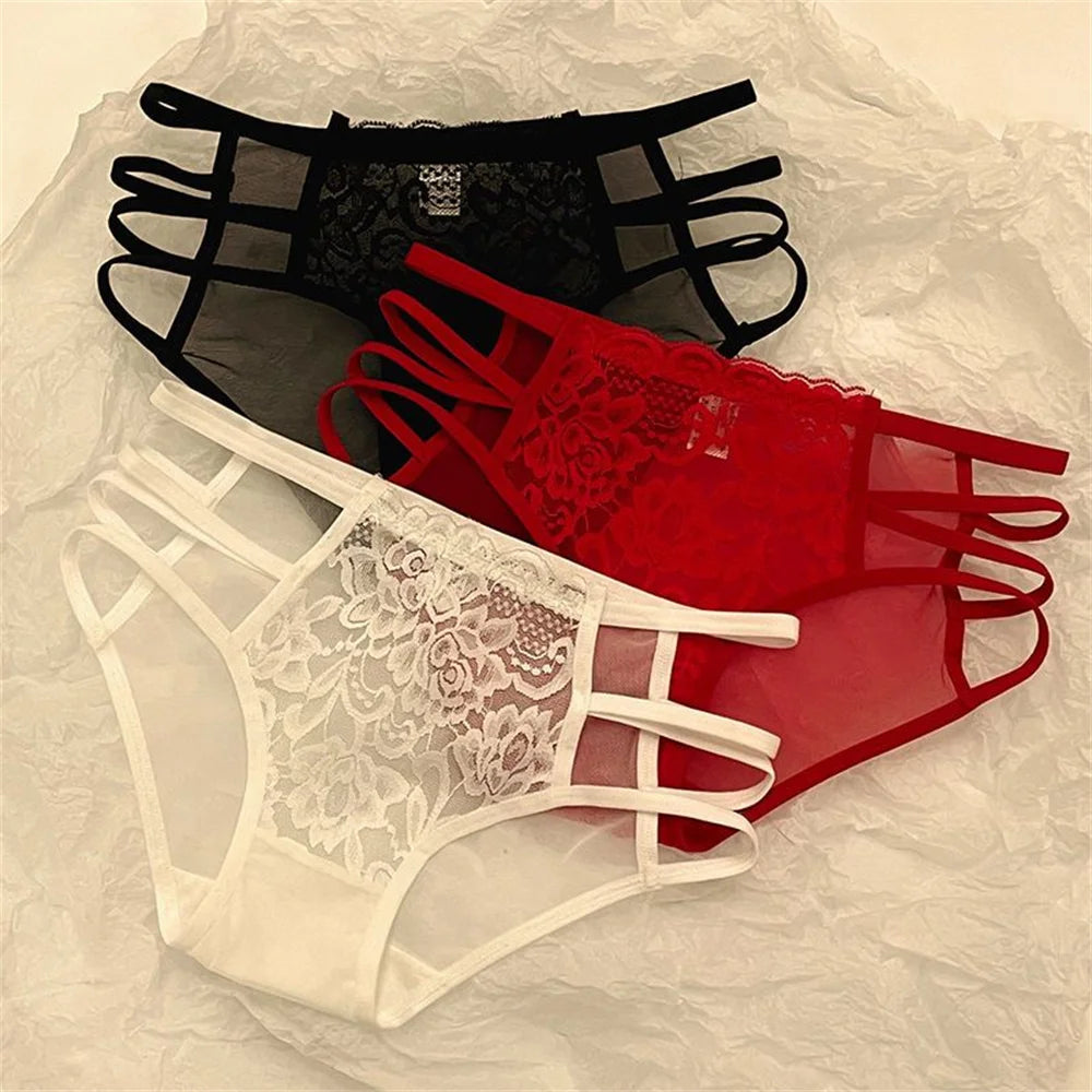 Culottes en Dentelle Femme — Lot de 3 Pièces Lingerie
