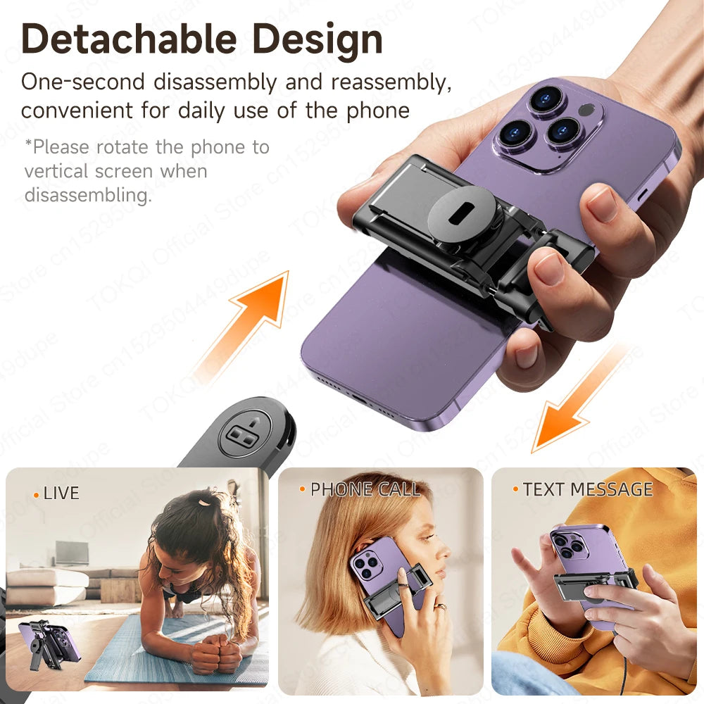 TOKQI TT03 — Perche à Selfie Extensible 1.76m Ouverture Auto Télécommande Magnétique