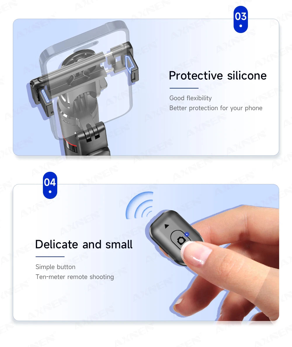 Perche à selfie trépied 1708mm avec télécommande Bluetooth — rotation 360°, interface 1/4", lumière optionnelle