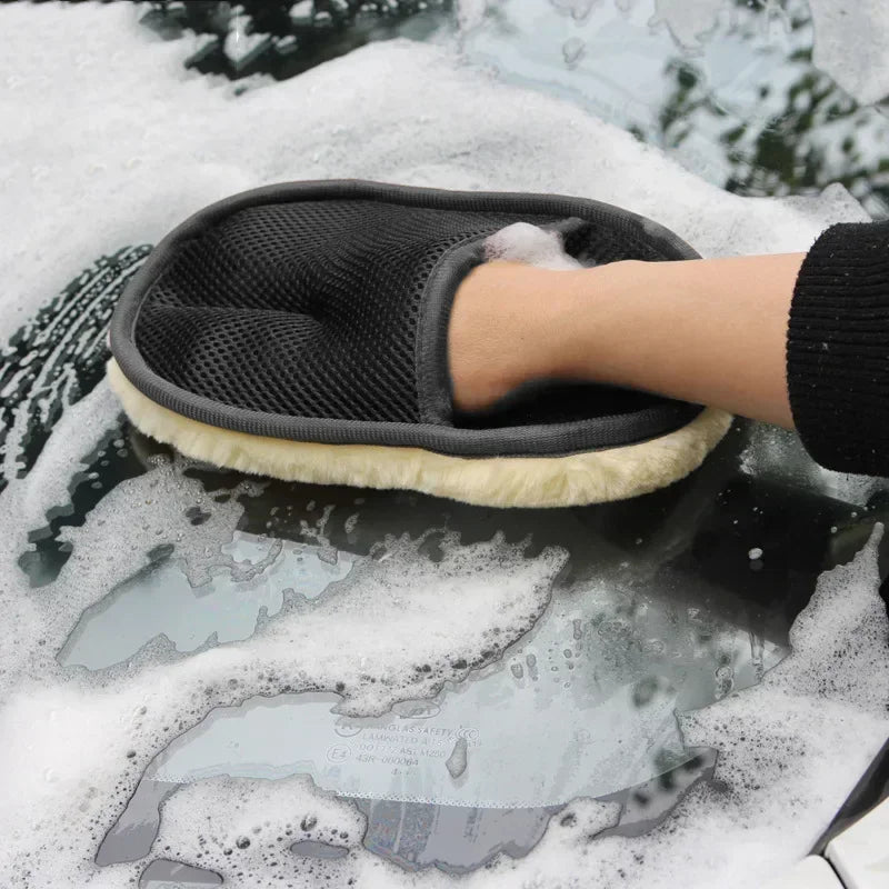Gants de lavage de voiture en laine douce, outils de nettoyage, brosse de nettoyage, lavage automatique, lavage de moto, entretien de la peinture de voiture, accessoires