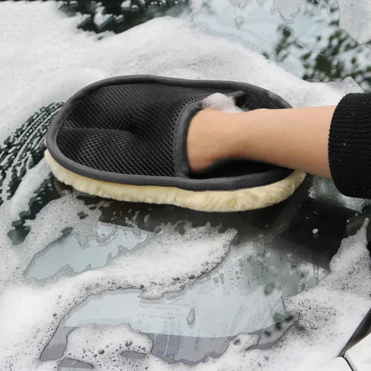 Soft wool car wash gloves, cleaning tools, cleaning brush, automatic car wash, motorcycle wash, car paint care, accessories