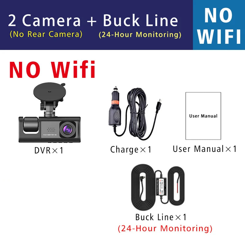 3 WIFI Dash Cam Car Cabin DVR 1080P In-Vehicle Three-Way Channel DVR Recorder Video Recorder Dashcam Camcorder