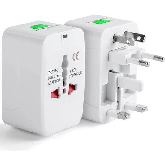 Adaptateur universel pour voyage, adaptateur d'alimentation international compact pour prises USA, UE, UK, Australie et Inde