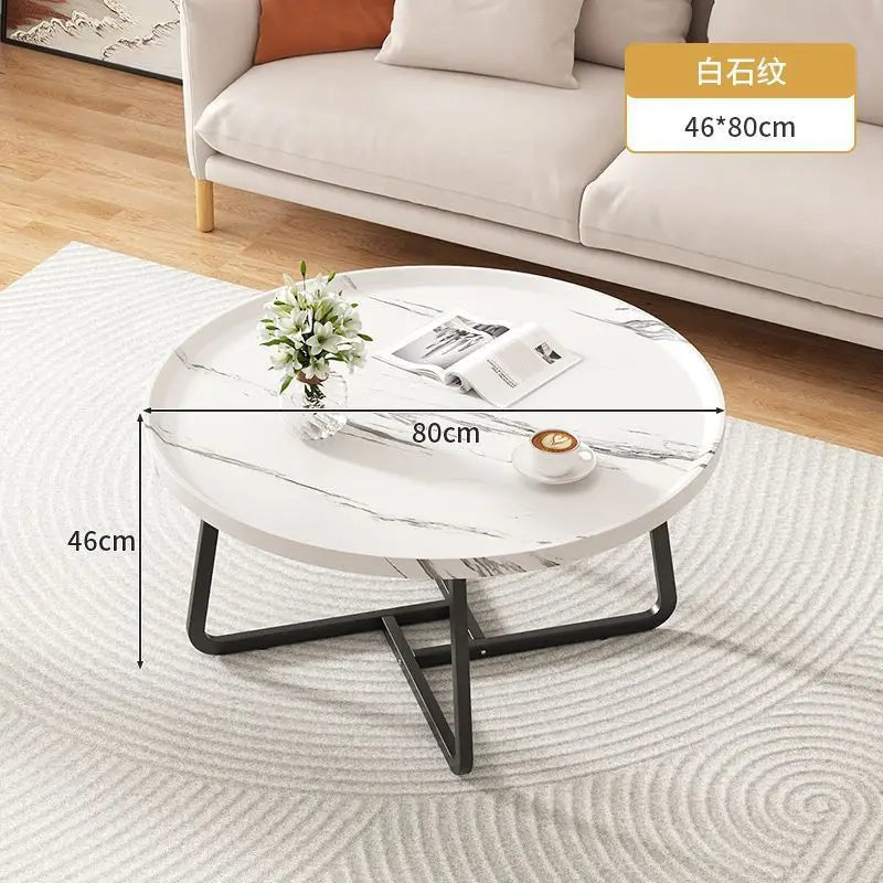 Table basse multifonctionnelle — salon minimaliste moderne, table d'appoint combinée circulaire, maison