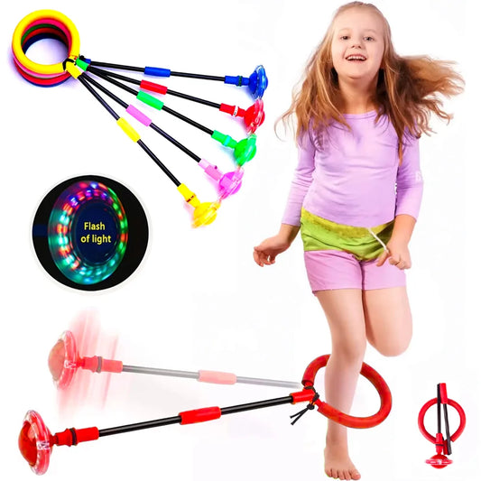 Balle Rebond Flash Auto-Lumineuse — Anneau Saut Rotatif Fitness Enfants Adultes