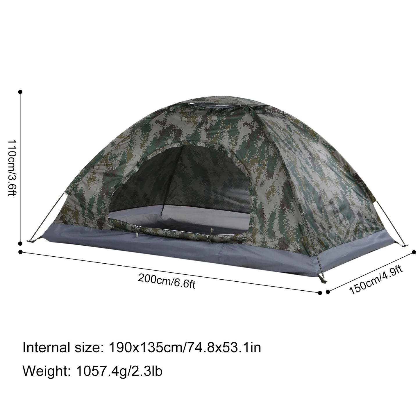 Tomshoo – tente de Camping ultralégère pour 1/2 personnes, monocouche, Portable, randonnée, revêtement Anti-UV, UPF 30 +, pour la pêche en plein air sur la plage
