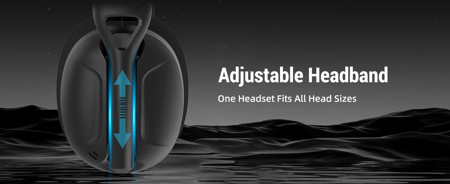 ATTACK SHARK L80 – Casque gaming ultra-léger 180g, Bluetooth/2.4G/filaire, son stéréo 5.1 canaux