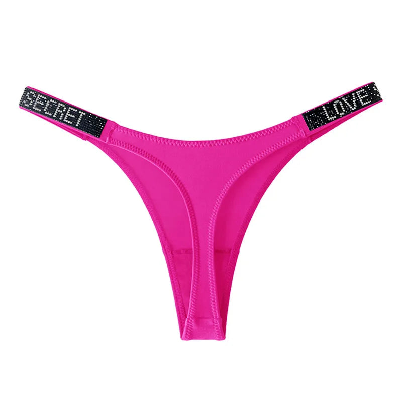 Culotte Taille Basse Strass & Diamants — String Sport Femme S-XL