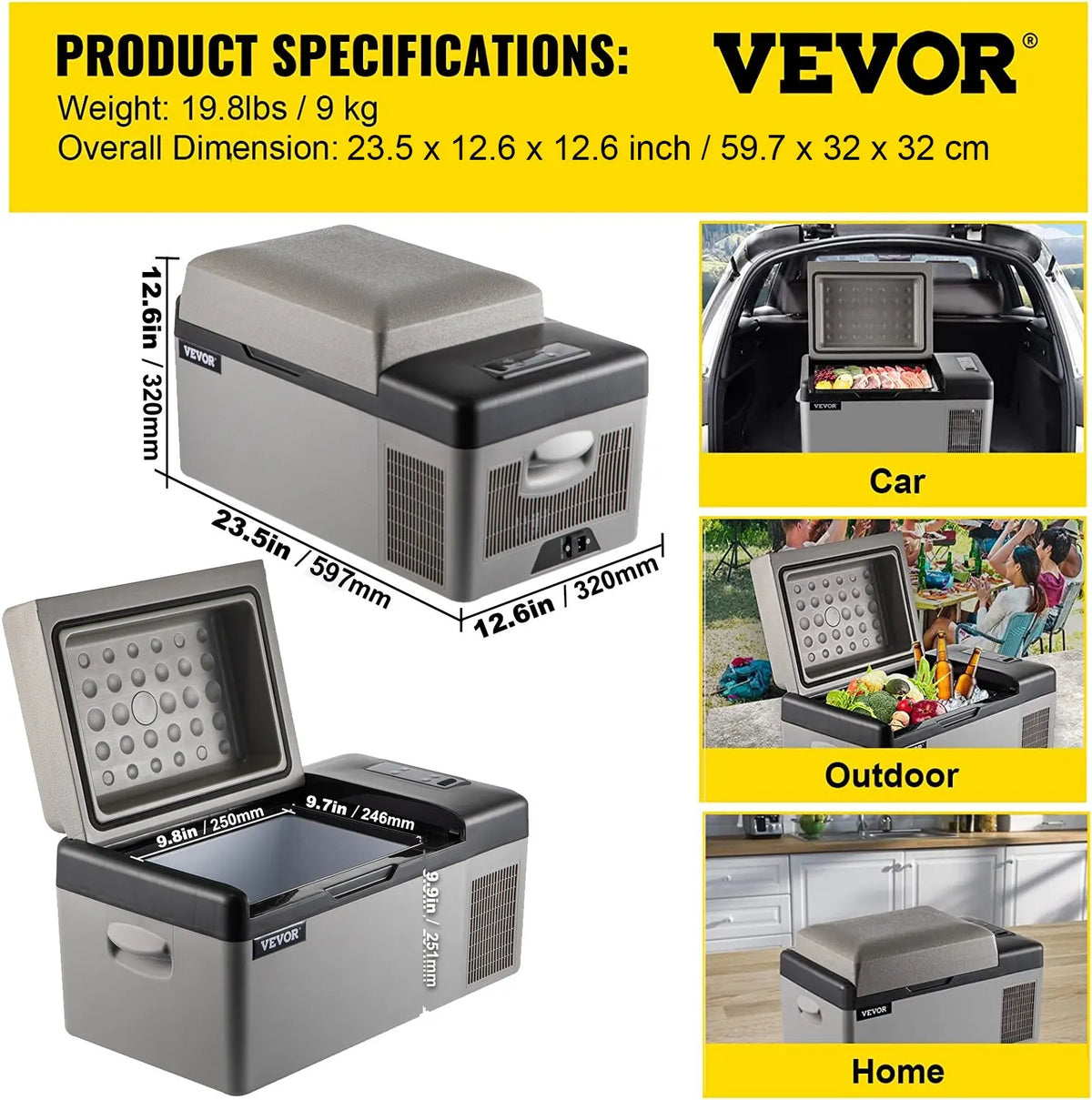 Glacière Électrique Voiture 15/20 L — Compresseur Portable, Contrôle App, Camping & Voyage