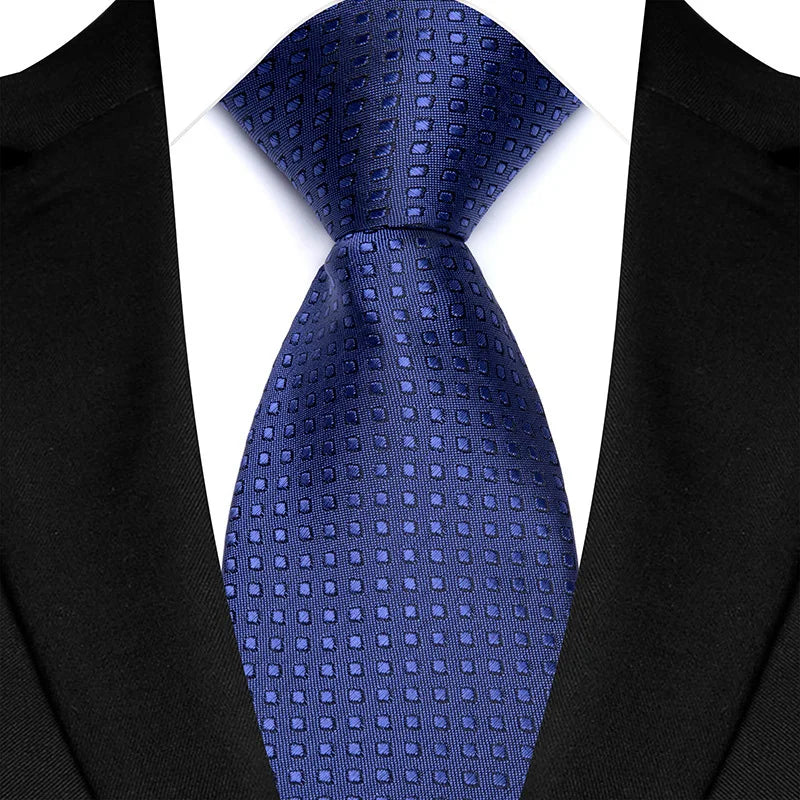 Cravate classique à rayures Paisley pour hommes — 8cm, Jacquard, bleu royal, accessoires, mariage