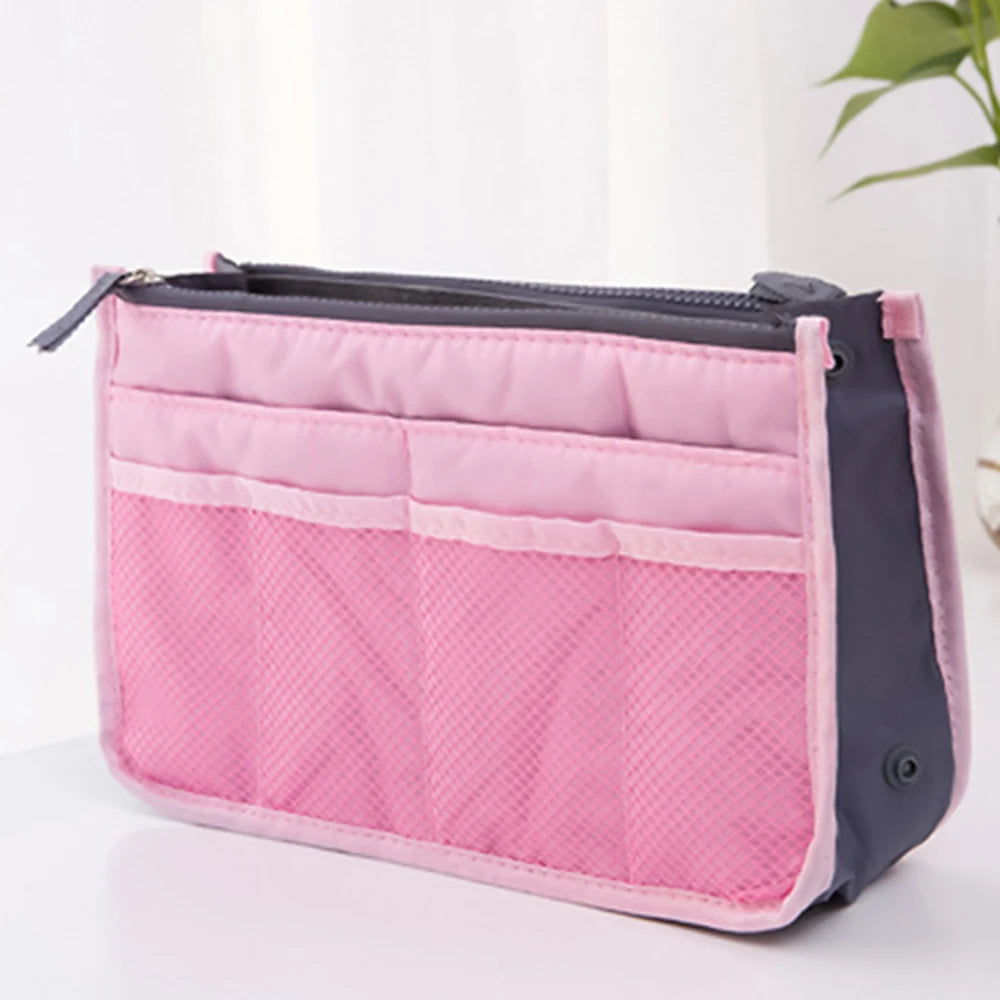 Bolsa de almacenamiento de cosméticos para mujer, organizador de viaje de nailon, bolso de mano plegable, gran capacidad, bolsa de almacenamiento de maquillaje