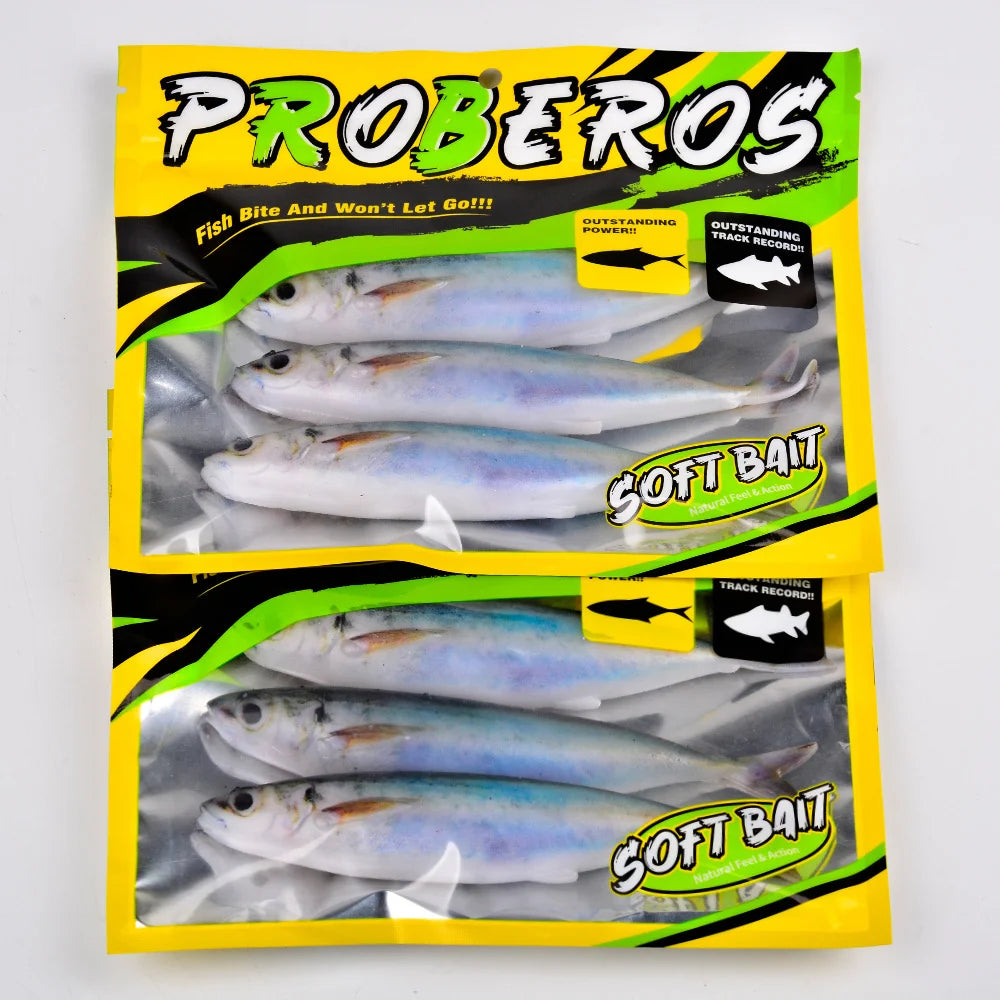 Leurres Souples Grande Taille — Lot de 3 Appats Pêche