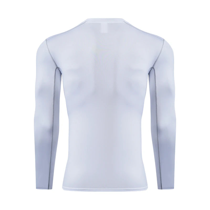 Men's long-sleeved sports t-shirt, high elasticity, quick-drying, solid, 2024