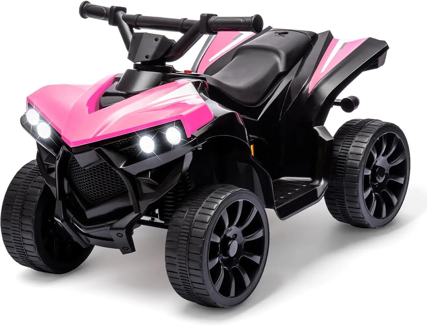 6V Ride-On Toy, Kids 4-Wheeler ATV with Max 1.8 MPH, Wear-Resistant Wheels, Music, and Foot Pedal, Electric Quad Car for Kids