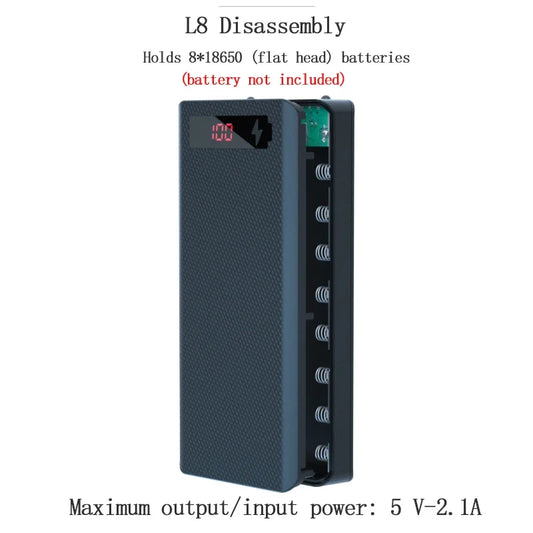 Boîtier de rangement pour batteries 8/10*18650 sans soudure, double USB, étui de batterie externe DIY, support de batterie 8/10*18650, chargeurs rapides PD