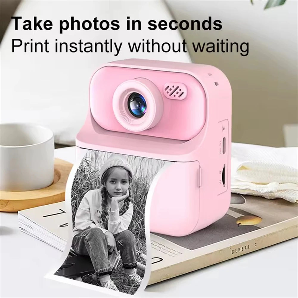 HD Instant Digital Camera, Portable Digital Camera with Instant Photo Printing, 2.4 Inch, for Girls and Boys, Birthday Gifts