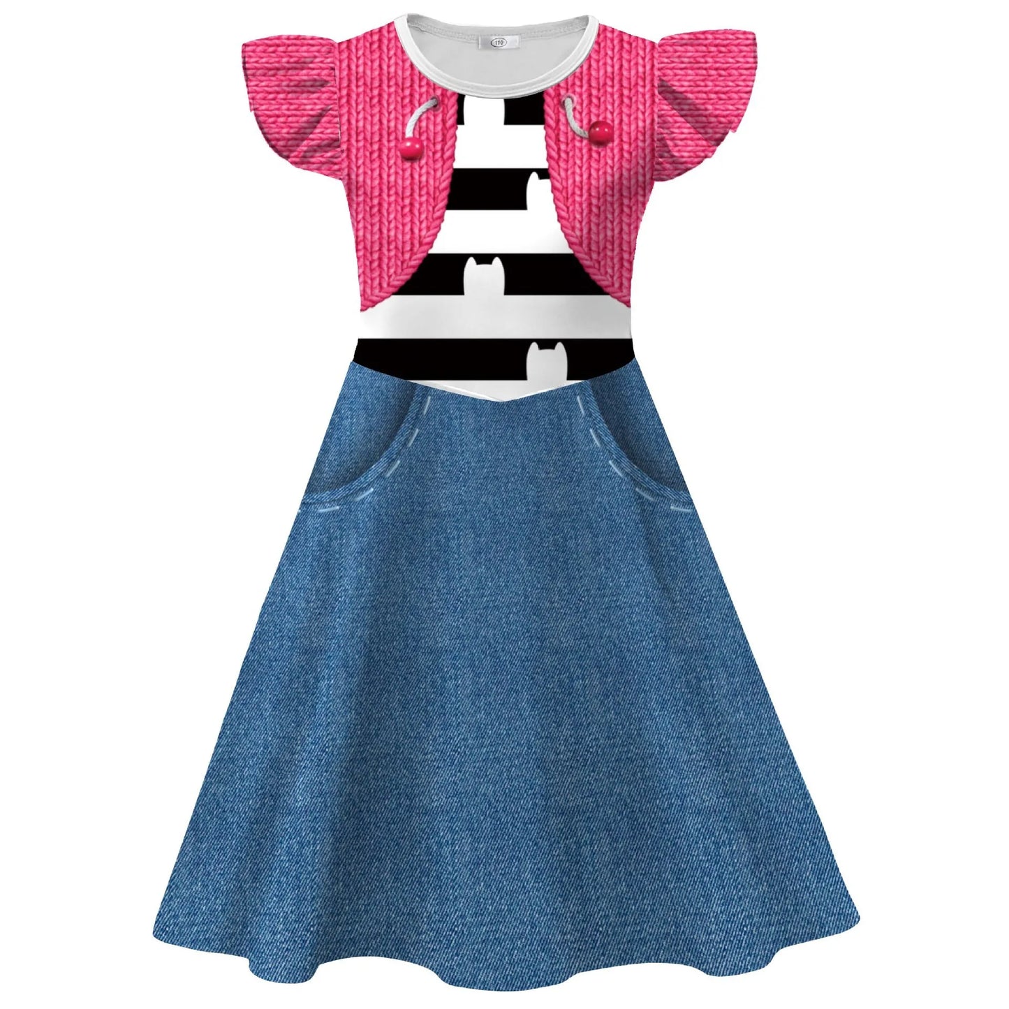 Gabbys D-Dolhouse disfraz para niños peluca conjunto de pijama Gabby Cat niñas camiseta de manga larga + pantalón diadema conjunto de trajes de Halloween para niños