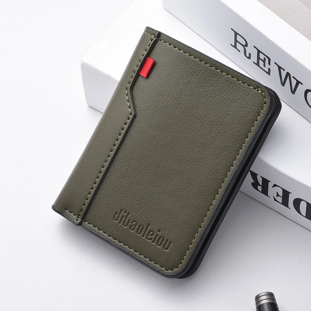 Mini portefeuille Ultra-fin en cuir PU souple pour hommes, 1 pièce, porte-cartes de crédit, court et Vertical, de haute qualité