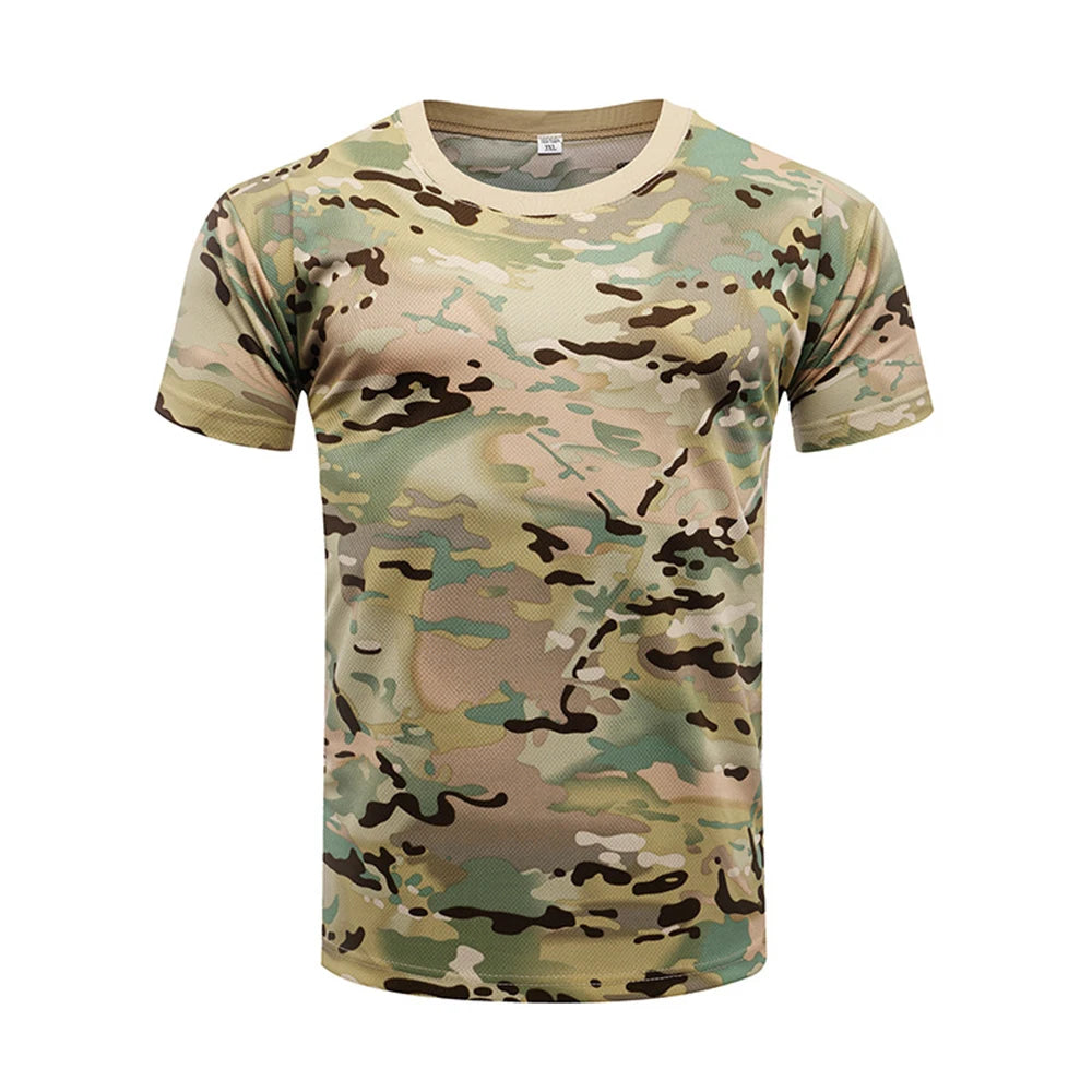 CamSolomon-T-shirt à manches courtes et col rond 3D pour hommes, vêtements de plein air, t-shirts de sport décontractés, mode de rue, été