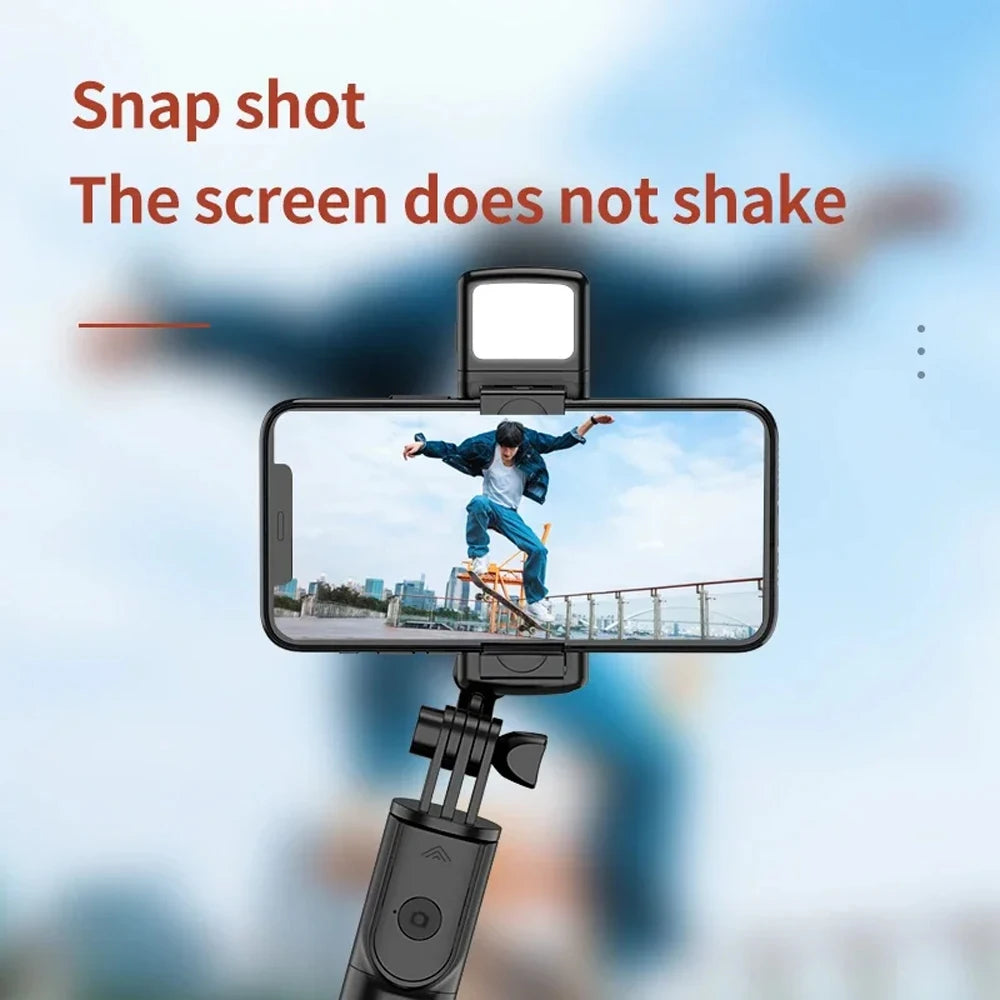 3-in-1 Bluetooth Wireless Selfie Stick Tripod, with Fill Light Shutter Remote Control, Portable Foldable Monopod for iPhone Smartphone