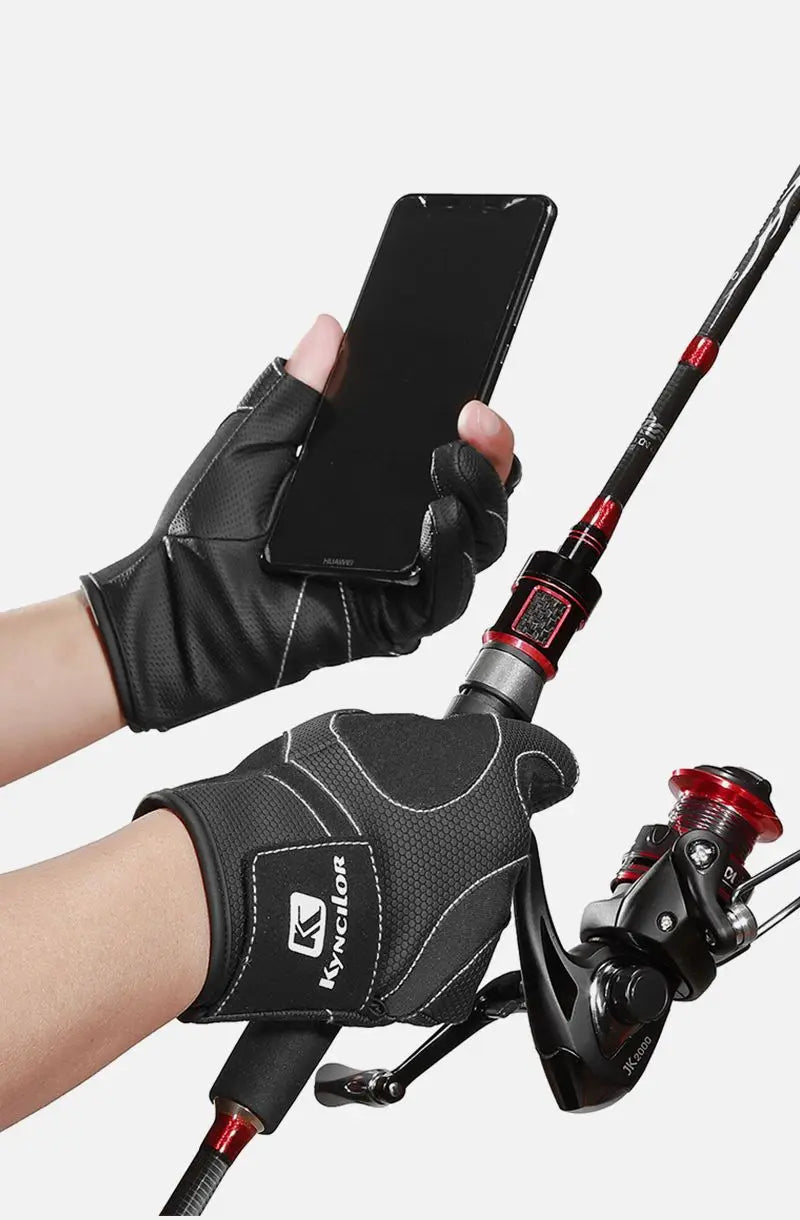 Gants De pêche sans doigts, coupe à 3 doigts, résistance en cuir, gants De pêche, survie, Camping, randonnée, outil De sauvetage