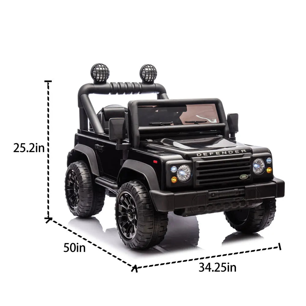 Land Rover Defender 2015 con licencia 90, 24V para niños, coche XXL con control parental, 2wd, suspensión en las cuatro ruedas, Bluetooth, MP3, música