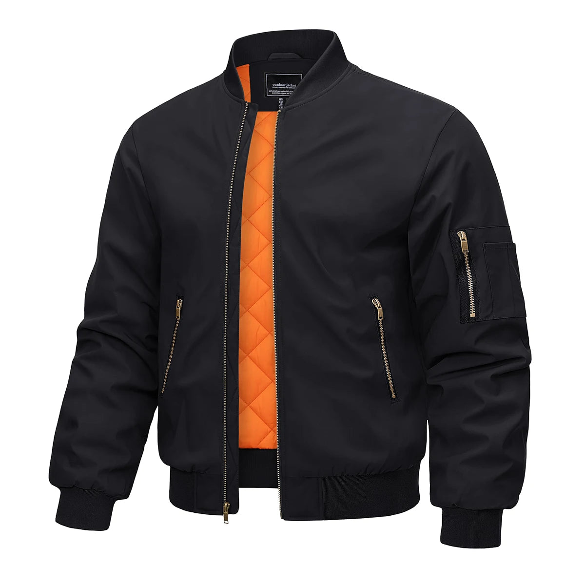 Veste bomber pour hommes — chaud, hiver, rembourré, baseball, pilote, coupe-vent, varsity