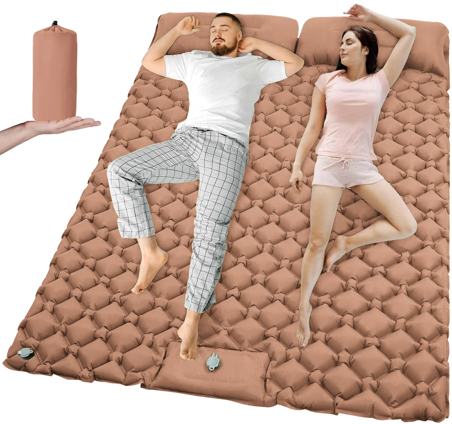 Matelas gonflable Double de Camping en plein air, coussin de couchage Extra large, lit pliant ultraléger, tapis de couchage pour voiture, tapis de voyage