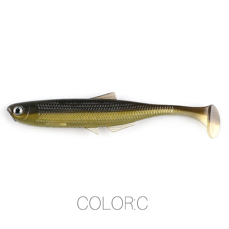 Supercontinent leanness ShadTeez cola en T 5 cm/7,5 cm/12 cm lucio lucioperca depredador pesca 3D ojos señuelo blando señuelos de pesca