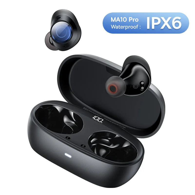 Écouteurs ANC hybride 48dB Bluetooth 5.3 — IPX6 étanche, 4 micros ENC, casque de sport