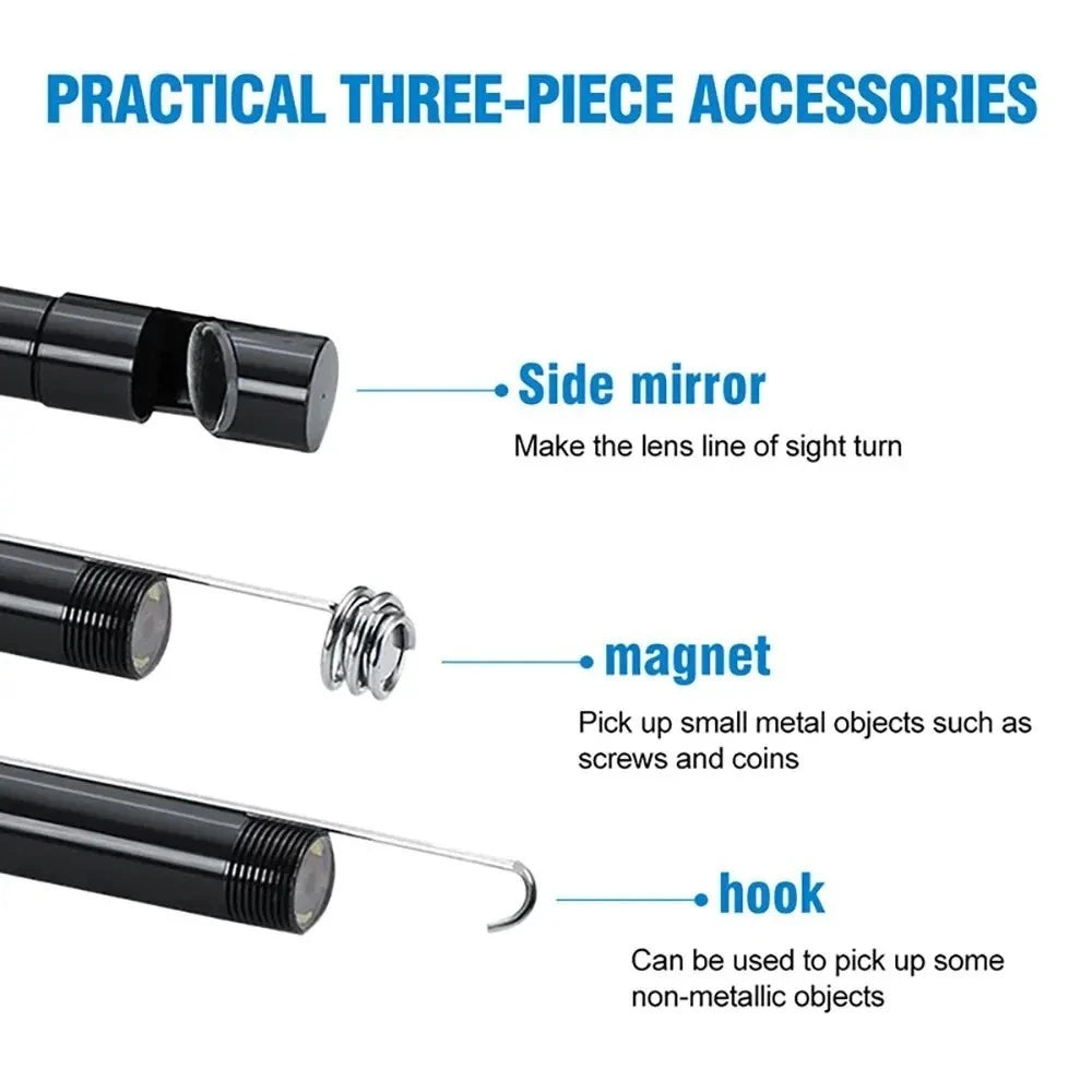 USB Endoscope for Android OTG Phone, 5.5mm Endoscopic Inspection Snake Camera, IP67 Waterproof with 6 LED Lights for Type C