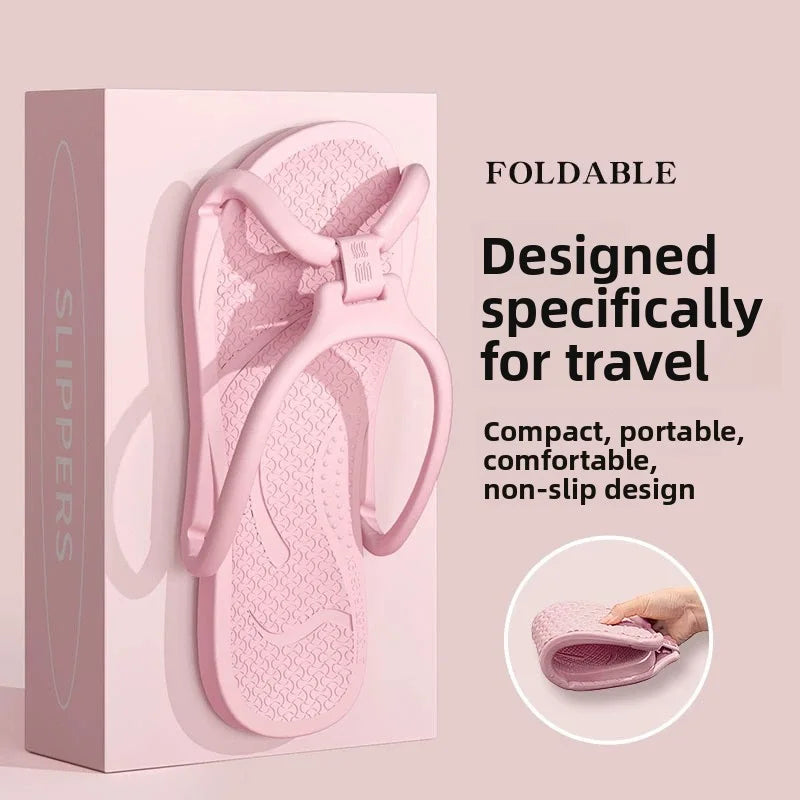 Pantoufles de voyage pliables unisexes, tongs EVA, antidérapantes, pour hôtel, salle de bain, intérieur et extérieur, portables, légères et confortables
