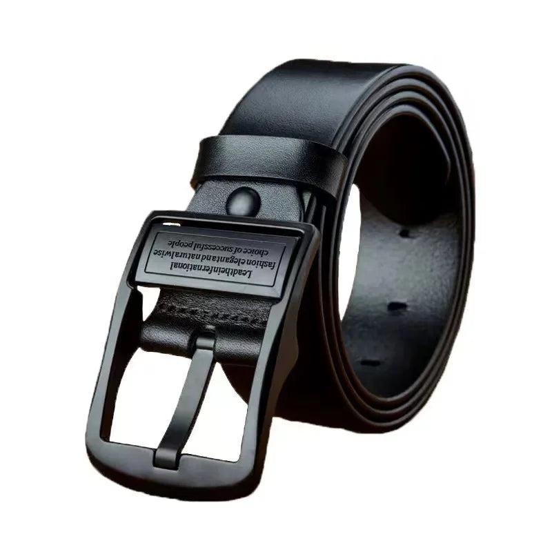 Ceinture Cuir de Vachette Homme — Broche Alliage Métallique Jeans Affaires