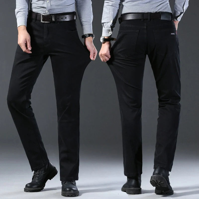 Jean Homme Stretch Noir — Biker Denim Coupe Ajustée Salopette