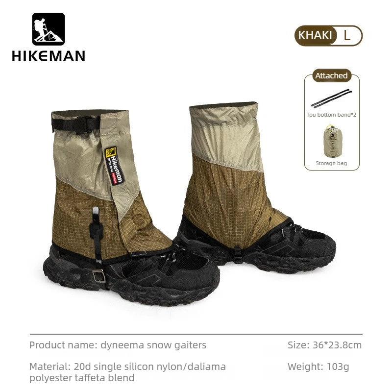 Guêtres de randonnée Dyneema pour l'extérieur, coupe-vent, imperméables, grandes protections de jambes, guêtres de trail pour le camping, le ski, la randonnée et le trekking dans le désert