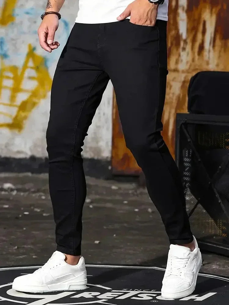 Jean Skinny Décontracté Homme — Polyvalent Coupe Ajustée Poche