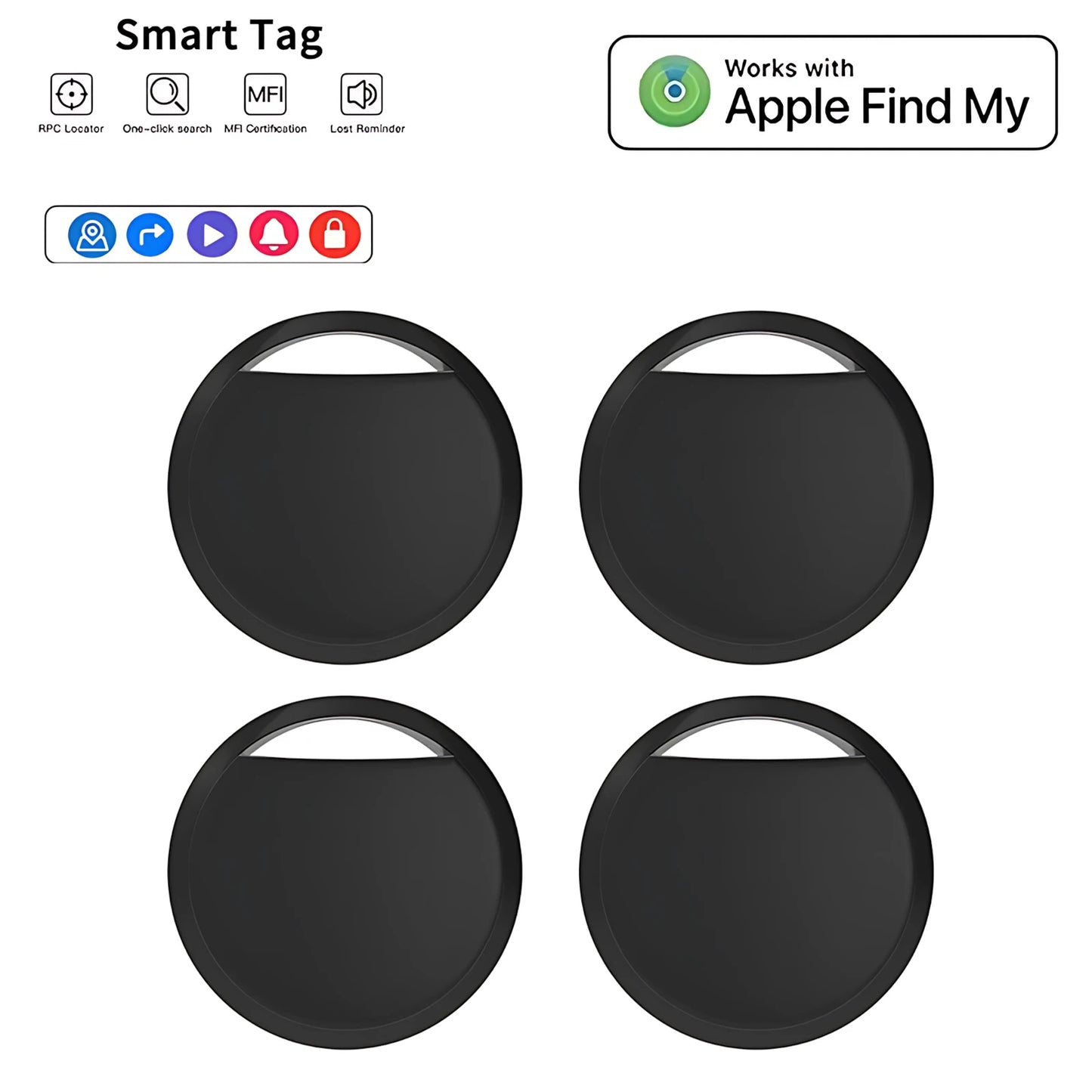 Mini traceur GPS intelligent Bluetooth — dispositif rappel anti-perte, localisateur, clé voiture, animaux, enfants
